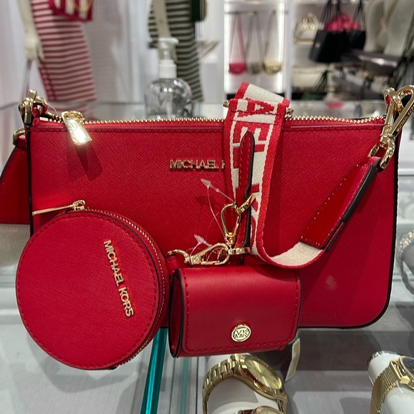 MICHAEL KORS JET SET TRAVEL SMALL SHOULDER CROSSBODY BAG WITH TECH ATTCH AIRPOD - Picture 10 of 16